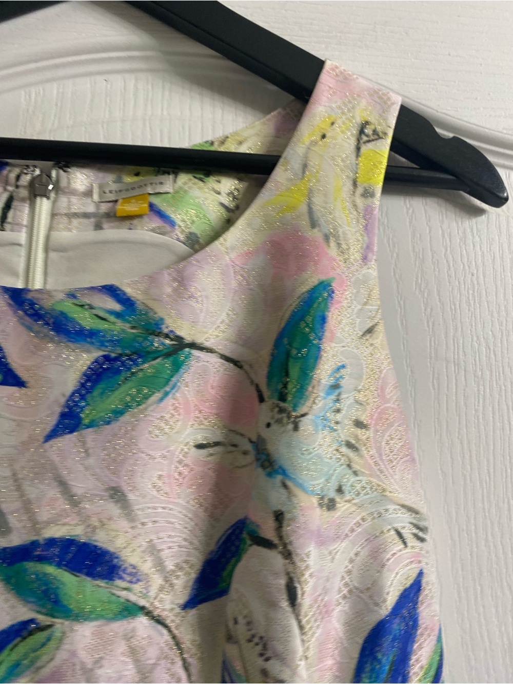 Archival Anthropologie Leifsdottir Metallic Bird Print Brocade Peplum Blouse 6 - Picture 5 of 15
